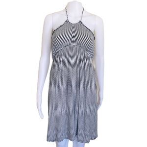 OLD NAVY Stripe Halterneck Dress Black Size Large
